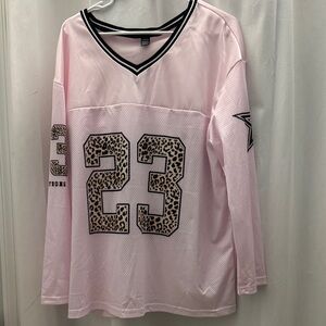 SHEIN Pink Leopard Print Jersey Top